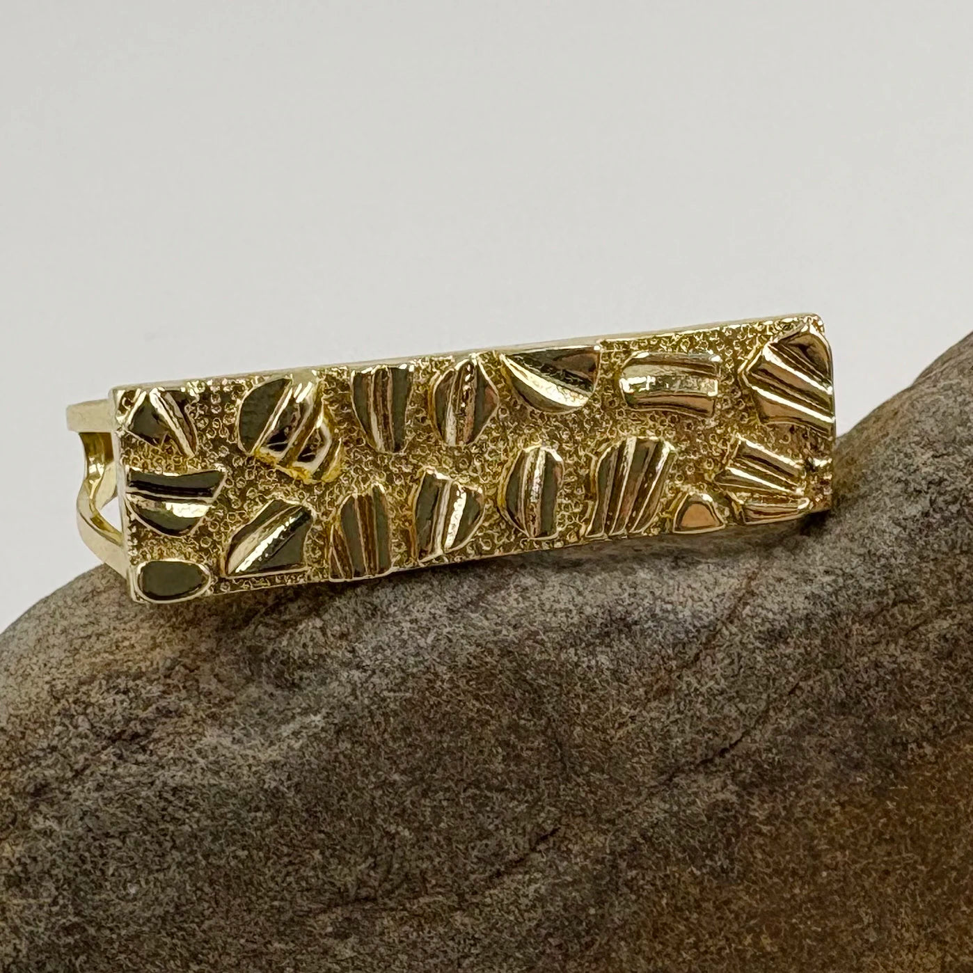 14K Gold Platted Nugget Double Ring