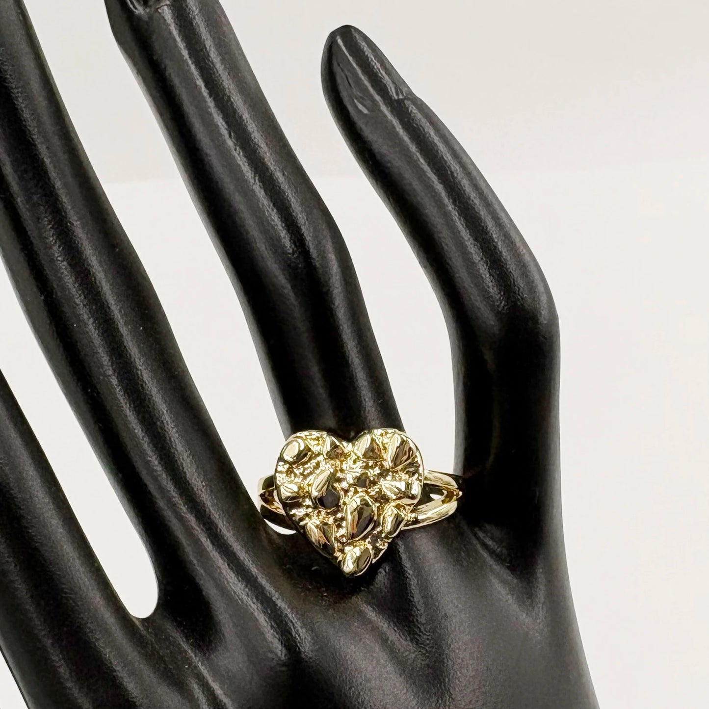 14k Gold Plated Nugget Heart Ring