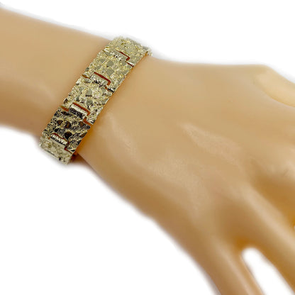 14k Gold Plated Nugget Bracelet