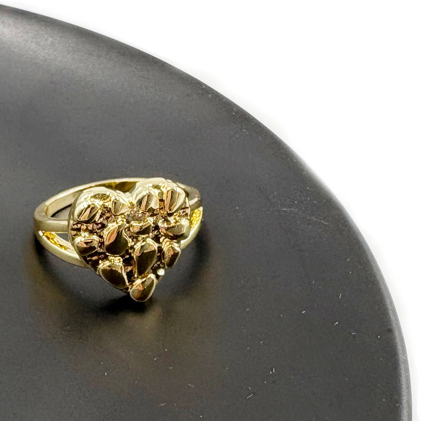 14k Gold Plated Nugget Heart Ring