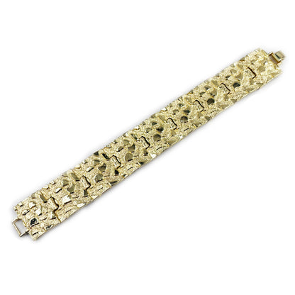 14k Gold Plated Nugget Bracelet