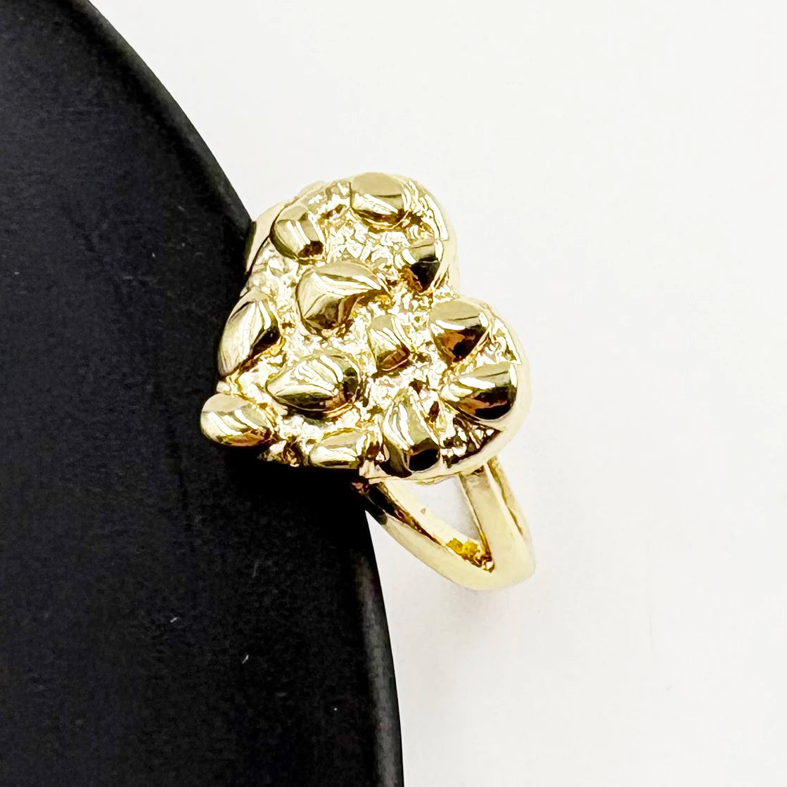 14k Gold Plated Nugget Heart Ring