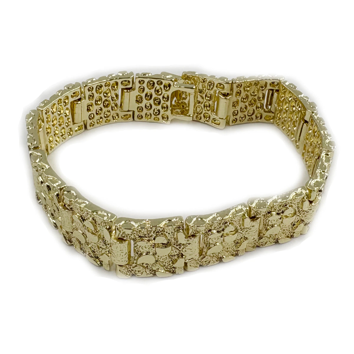 14k Gold Plated Nugget Bracelet