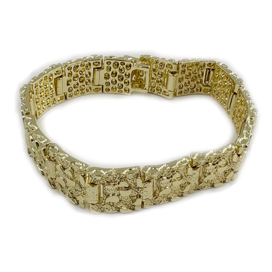 14k Gold Plated Nugget Bracelet