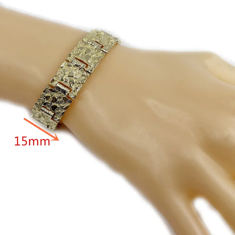 14k Gold Plated Nugget Bracelet