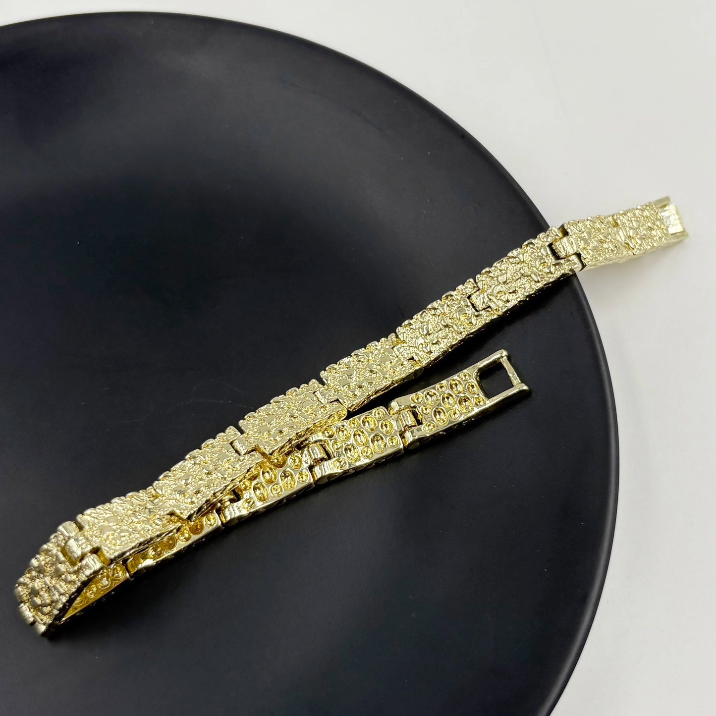 14k Gold Plated Nugget Bracelet
