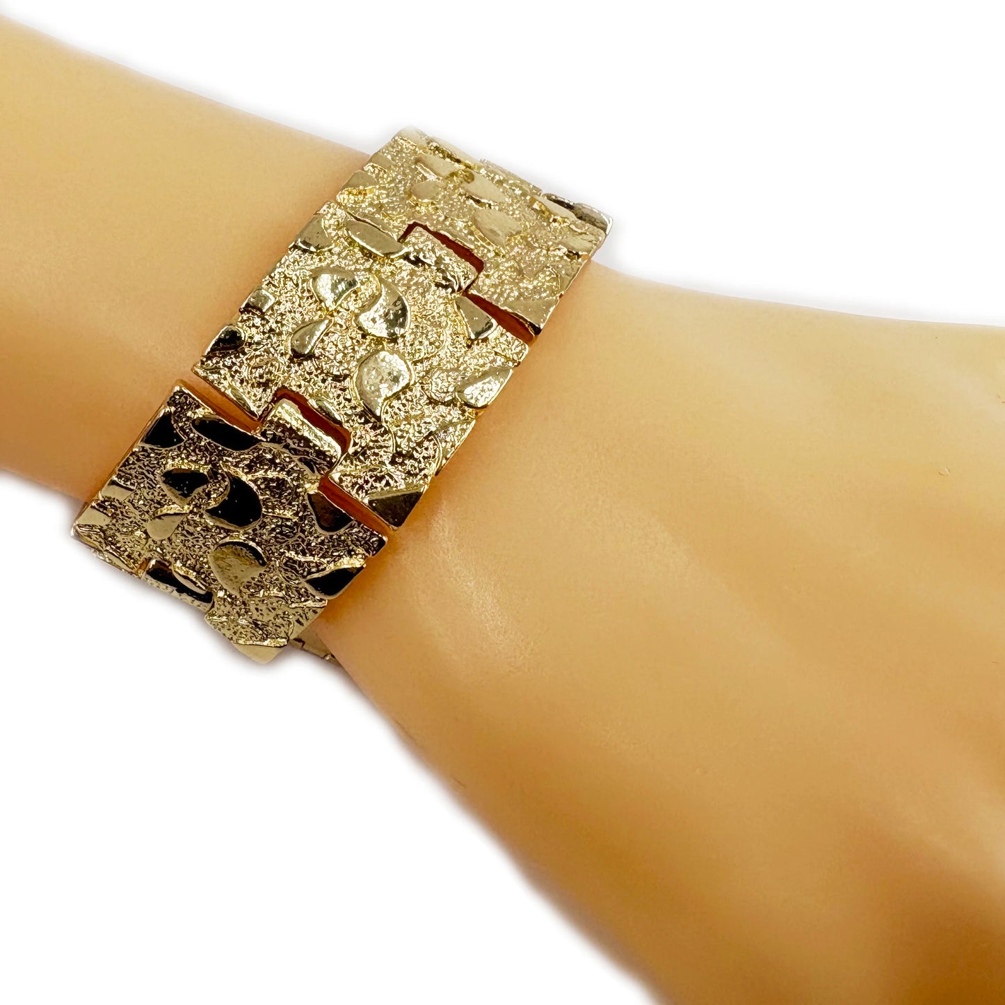 14k Gold Plated Nugget Bracelet