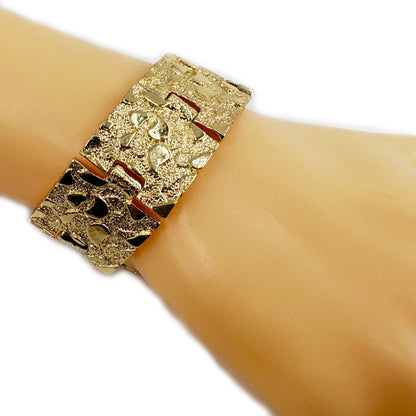 14k Gold Plated Nugget Bracelet